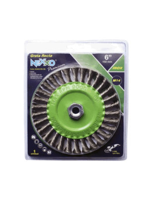 GRATA CIRCULAR PLANA TRENZADA DE ACERO INOX 6”